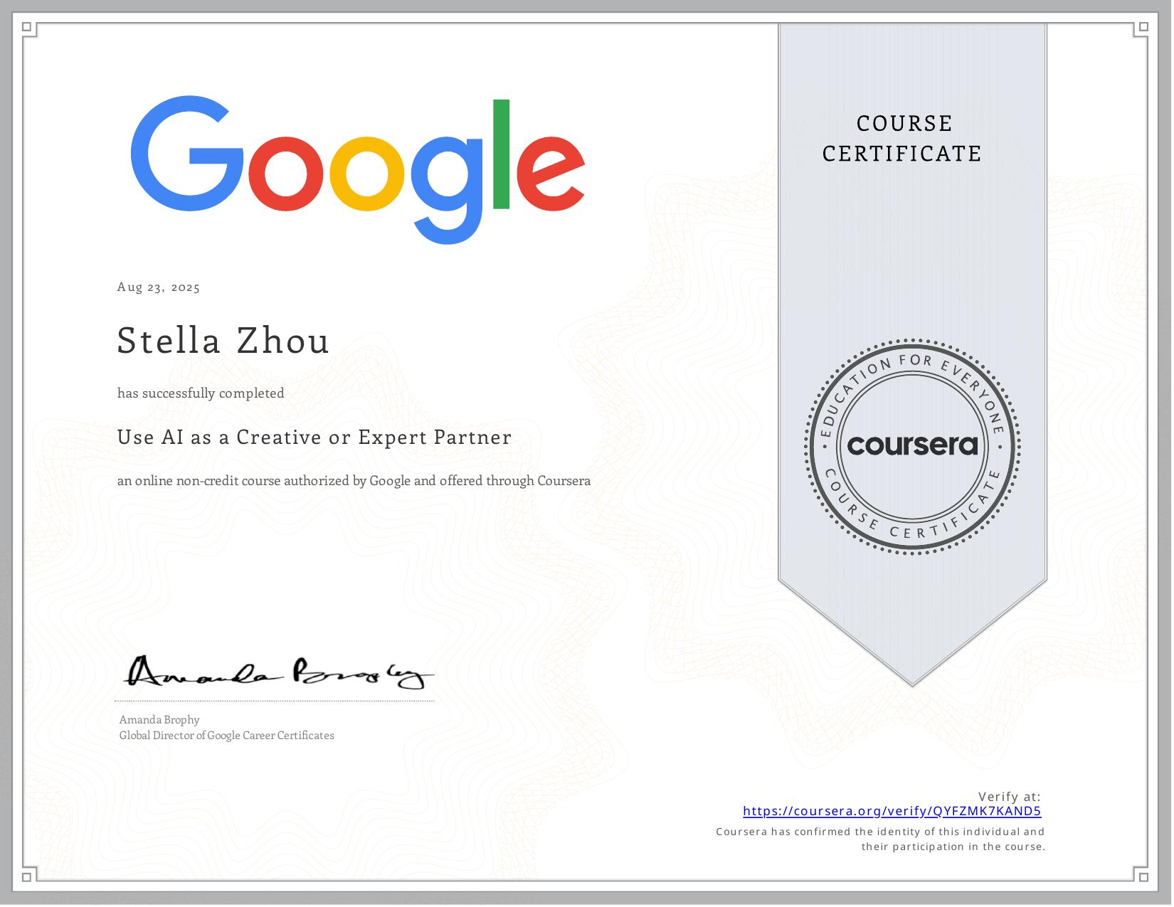 Coursera — Use AI as a Creative or Expert Partner